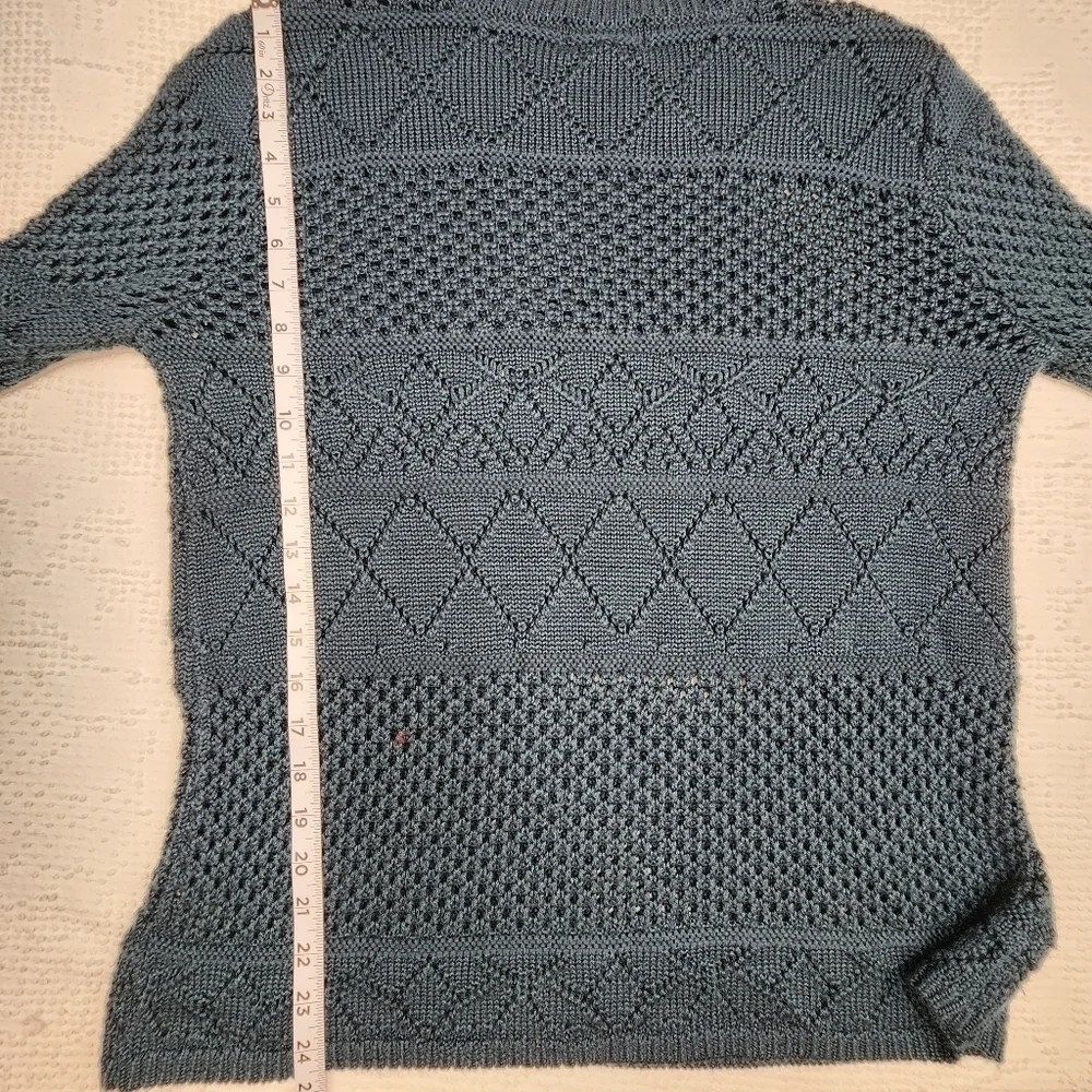 Sugar Lips Navy Blue Knit Bell Sleeve Sweater Size M/L - Picture 11 of 12
